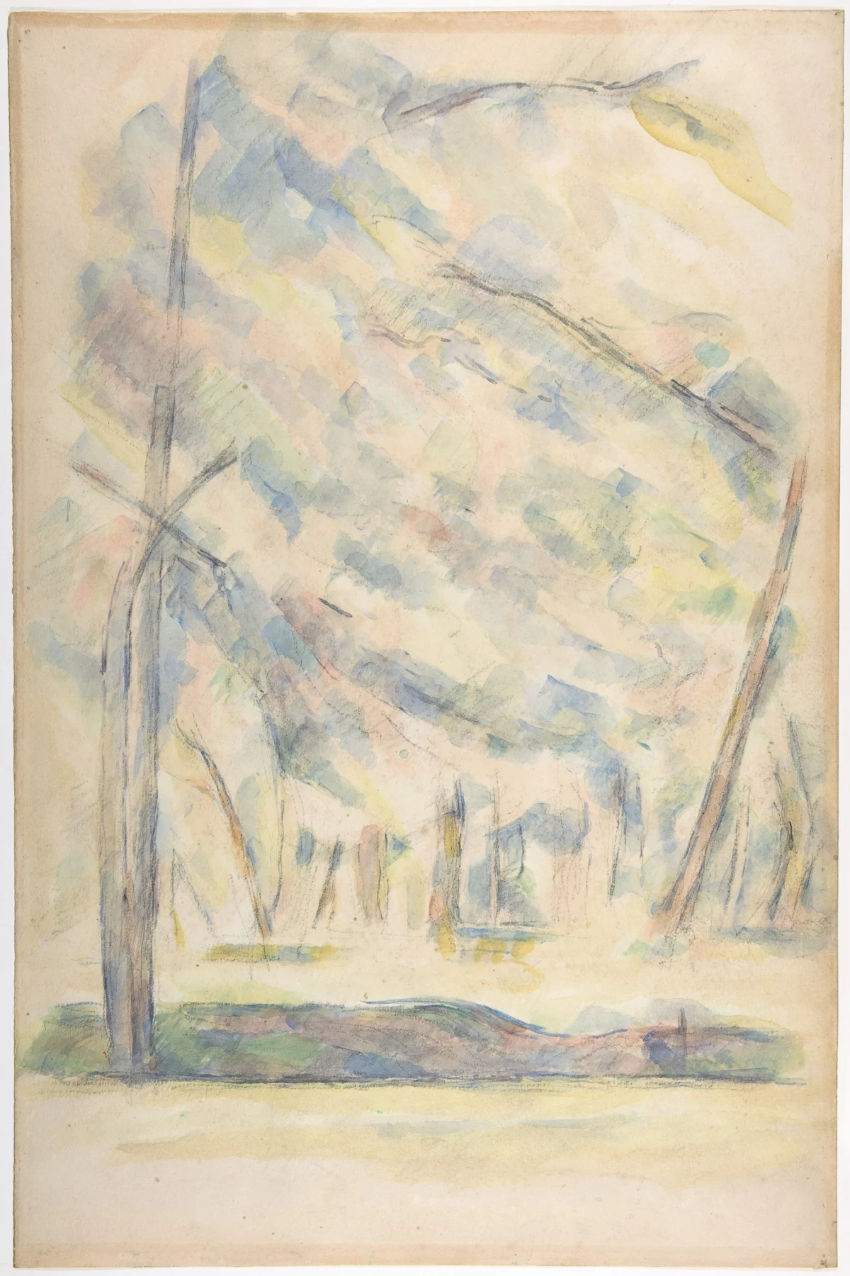 Paul Cézanne, Landscape (recto); Sketch of rocks(?) (verso), 1890-95