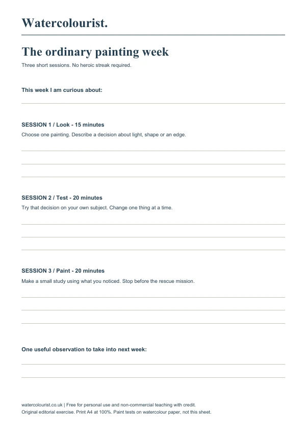 The ordinary painting week printable sheet preview